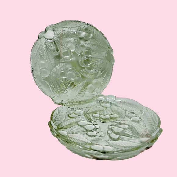 Mikasa Other - mikasa clear glass raised cherry frosted salad/dessert plates set of 2